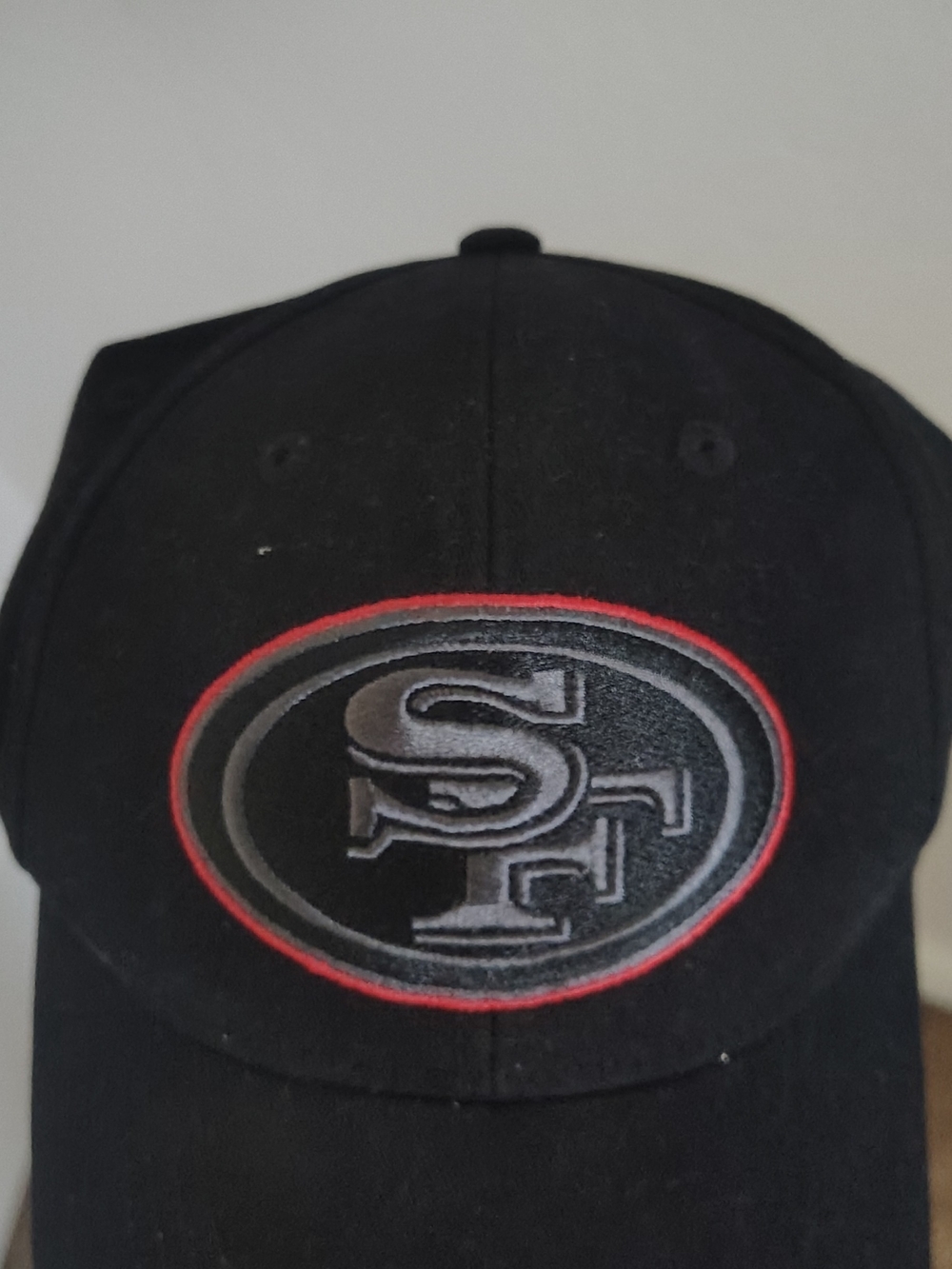 NFL Black San Francisco 49ers Logo Baseball Cap with Red Accent